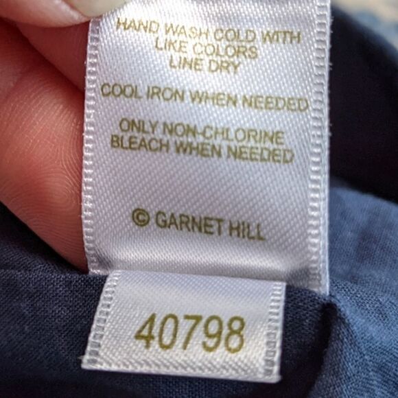 Garnet Hill summer skirt flowy size med navy with teal designs - Picture 5 of 8